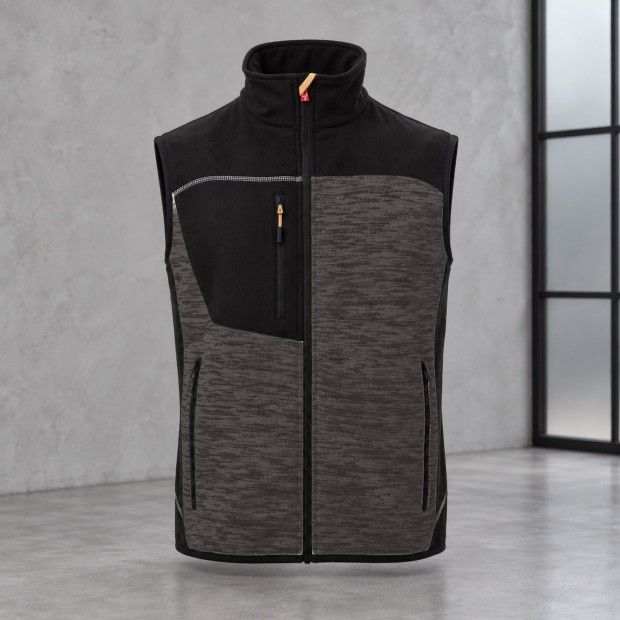 Gilet sans manches Payper Tour Gris acier chiné / noir – orange fluo