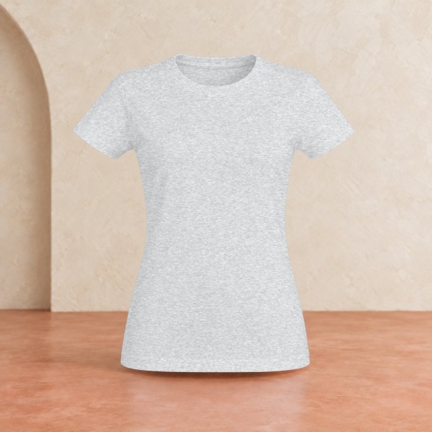 Tee-shirt femme Sol's Imperial Blanc chiné