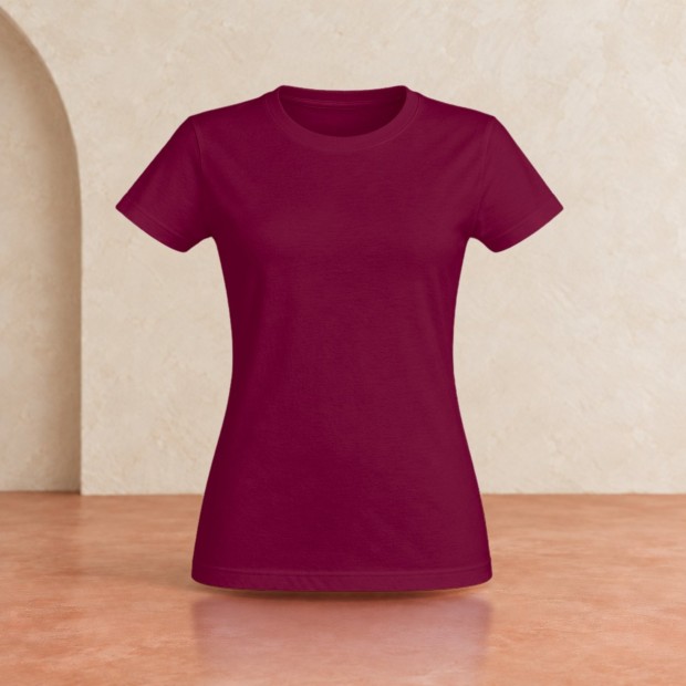 Tee-shirt femme Sol's Imperial Bordeaux