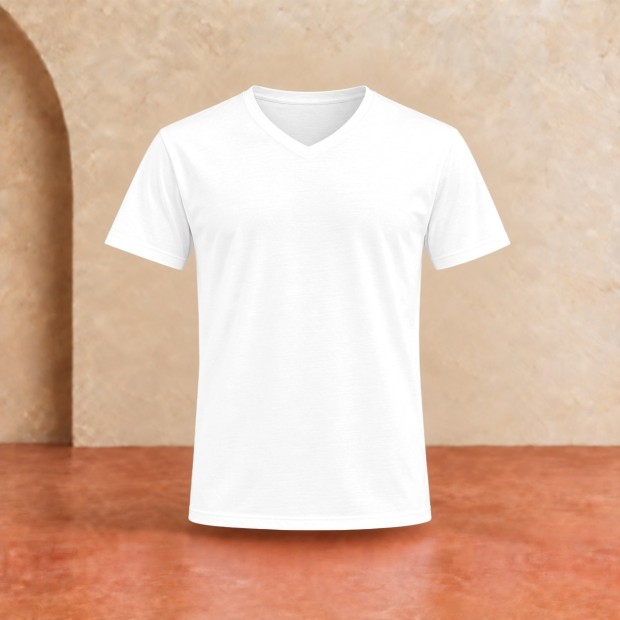 Tee-shirt col V homme Sol's Imperial Blanc