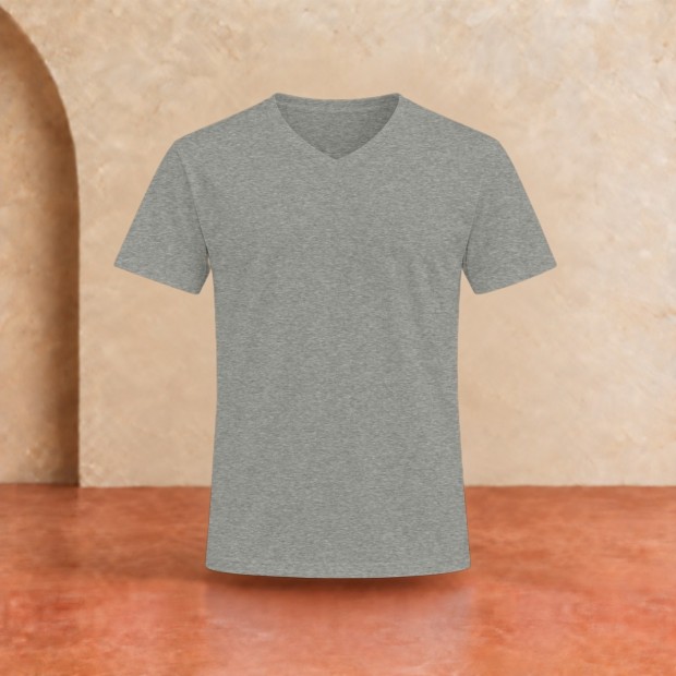 Tee-shirt col V homme Sol's Imperial Gris chiné