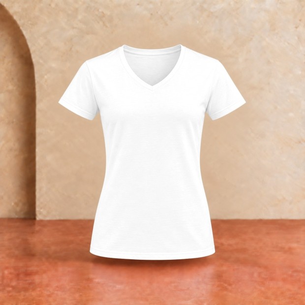Tee-shirt col V femme Sol's Imperial Blanc