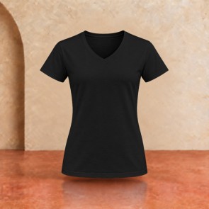 Tee-shirt col V femme Sol's Imperial Noir profond