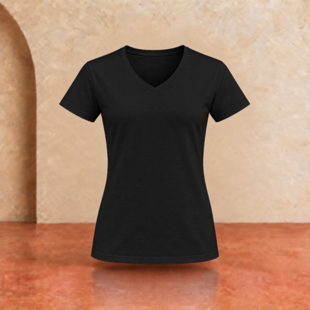 Tee-shirt col V femme Sol's Imperial Noir profond