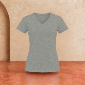 Tee-shirt col V femme Sol's Imperial Gris chiné