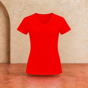 Tee-shirt col V femme Sol's Imperial Rouge
