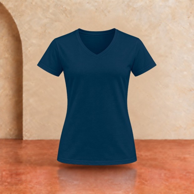 Tee-shirt col V femme Sol's Imperial French marine