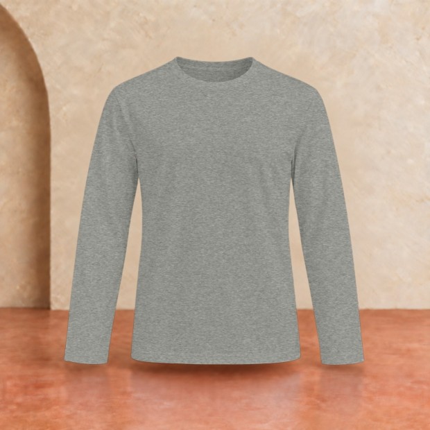 Tee-shirt manches longues homme Sol's Imperial Gris chiné