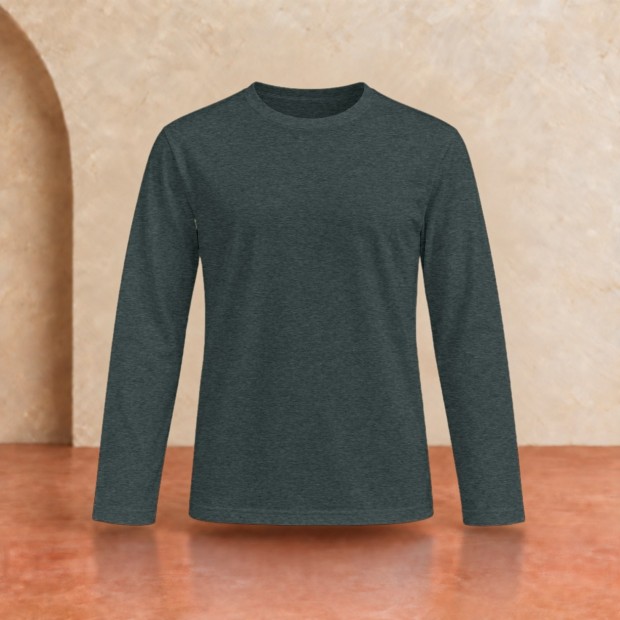 Tee-shirt manches longues homme Sol's Imperial Anthracite chiné