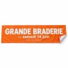 Bâche sur mesure imprimée « Grande braderie » avec œillets