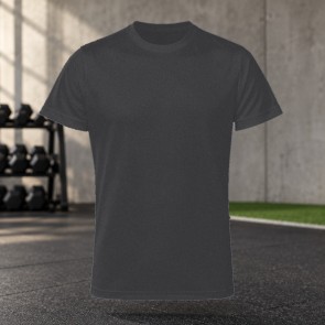 Tee-shirt de running homme personnalisable TriDri TR010 – Black Melange, face