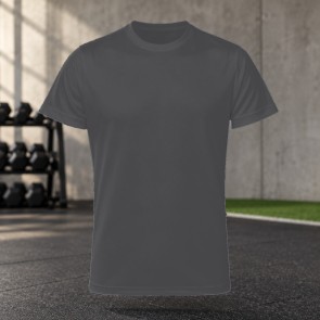 Tee-shirt de running homme personnalisable TriDri TR010 – Charcoal, face