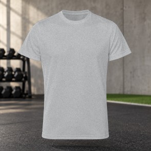Tee-shirt de running homme personnalisable TriDri TR010 – Silver Melange, face