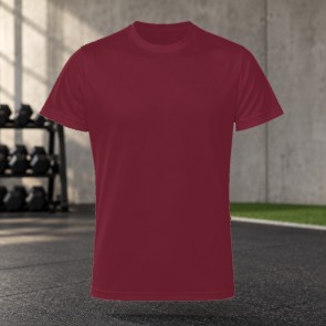 Tee-shirt de running homme personnalisable TriDri TR010 – Burgundy, face