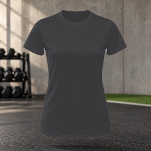 Tee-shirt de running femme personnalisable TriDri TR020 – Black Melange, face