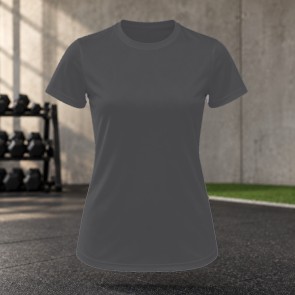 Tee-shirt de running femme personnalisable TriDri TR020 – Charcoal, face