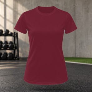 Tee-shirt de running femme personnalisable TriDri TR020 – Burgundy, face
