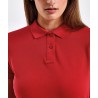 Polo femme personnalisable – photo officielle, détail du col et de la patte de boutonnage