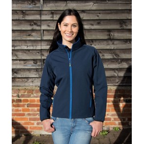 Veste softshell femme personnalisable Result R231F – photo officielle, portée bleu marine