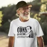 Tee-shirt blanc 100% coton avec un marquage inspiré de la citation : "Les cons ça ose tout, c'est même à ça qu'on les reconnaît"