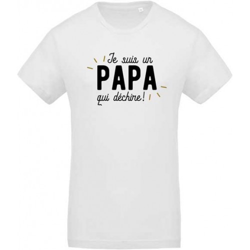 Homme Je Suis Un Papa Motard Qui Déchire Cadeau Pour Un Papa T-Shirt