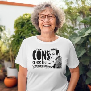 T-shirt femme 100% coton personnalisé avec l'une des phrases cultes de Michel Audiard