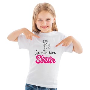 T-shirt blanc pour annoncer l'arrivée d'un bébé