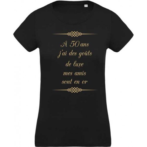 Tee shirt anniversaire 50 ans pour femme