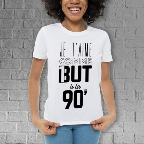 T-shirt amour et football blanc