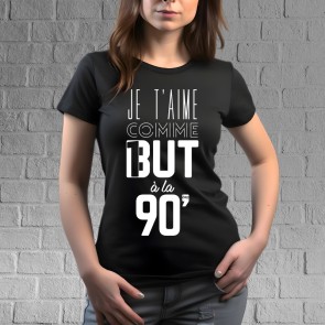 T-shirt amour et football noir