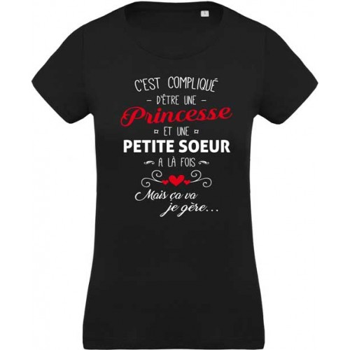 T-shirt princesse et petite soeur à la fois