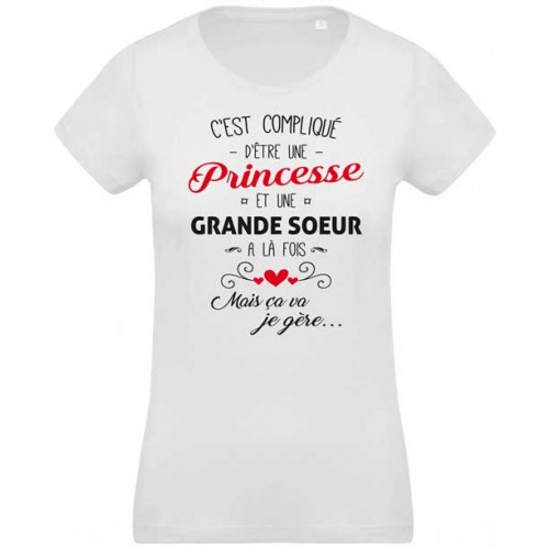  T-shirt princesse et grande soeur a la fois