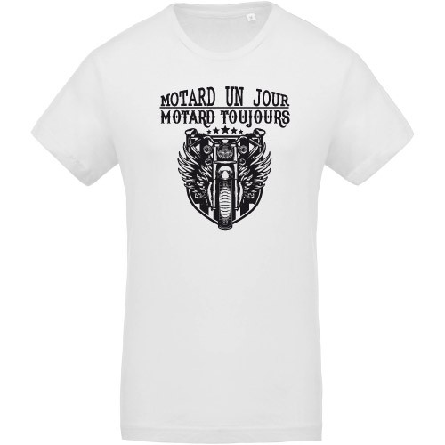 T-shirt imprimé Motard un jour motard toujours