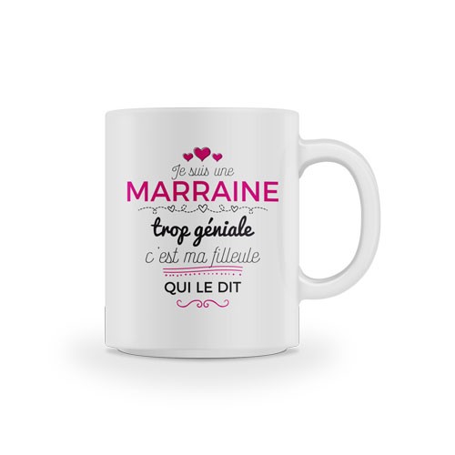 Mug blanc Marraine trop géniale