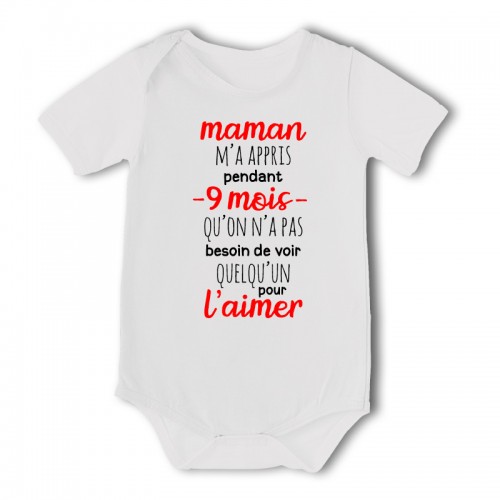 Body Bebe Imprime Maman M A Appris Pendant 9 Mois