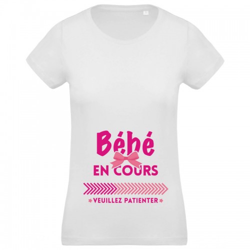 T Shirt Bio Grossesse Bebe En Cours Fille T Shirt Bio Grossesse Bebe En Cours Fille
