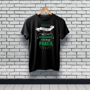 Tee-shirt "Je ne suis pas parfait mais je suis Stéphanois et c'est presque pareil" noir