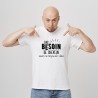 T-shirt blanc pour homme chauve