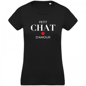 Tee shirt Femme Petit chat d'amour