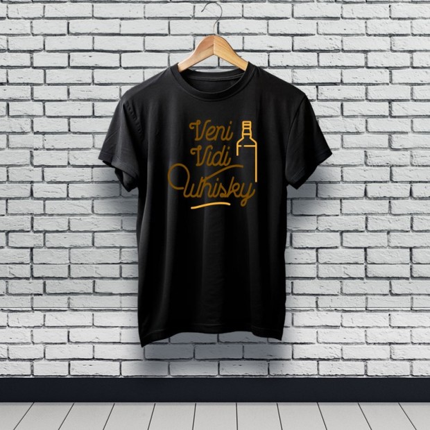 Tee-shirt veni vidi whisky noir