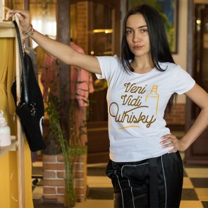 T-shirt whisky citation blanc