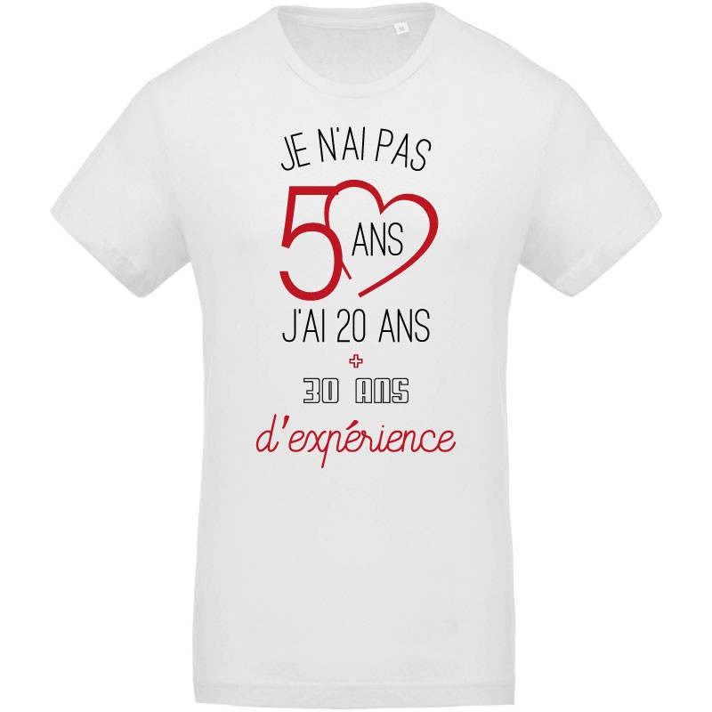 Tee-shirt 30 ans Anniversaire Homme Blanc M, L, XL