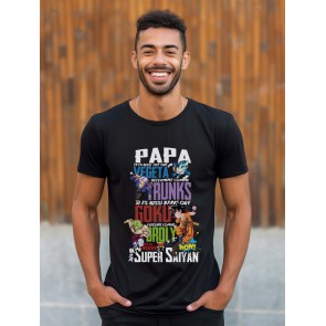 Tee-shirt 100% coton avec impression "Papa, tu es notre super Saiyan"