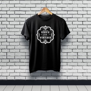 Tee-shirt Je ne suis pas vieux, je suis vintage noir