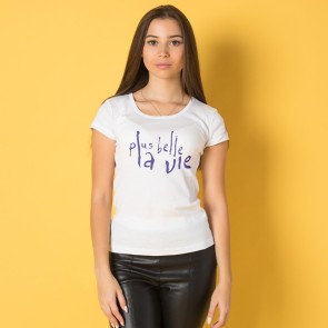 T-shirt Plus belle la vie blanc
