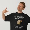 Tee-shirt noir avec impression "Le goûter c'est sacré"