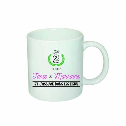 Mug Tante et marraine et j'assume