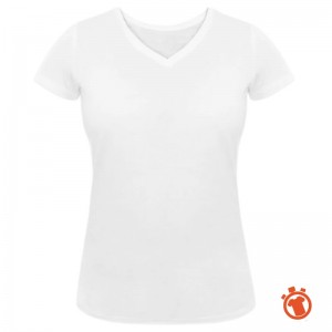 Personnalisez Votre T-shirt Femme coton Bio col V