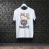 Tee-shirt blanc chat humoristique