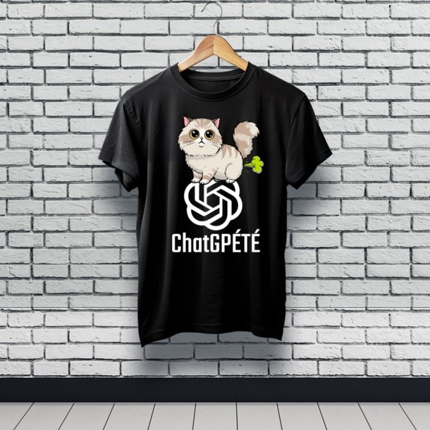 Tee-shirt chat humour noir